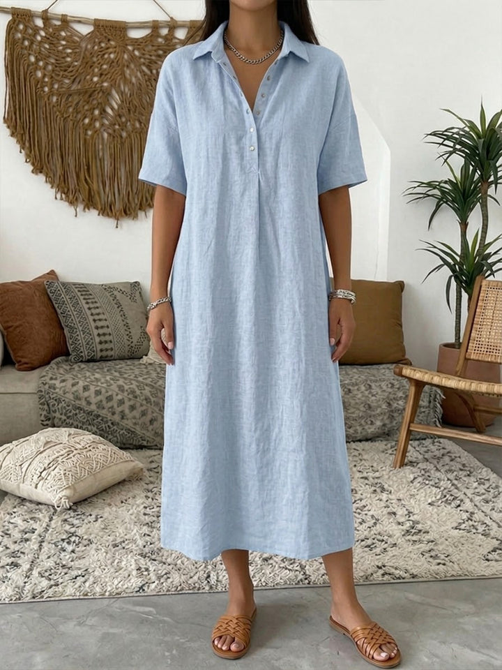Vestido midi informal abotonado para mujer