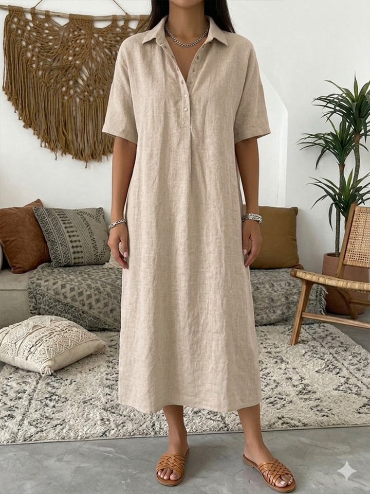Vestido midi informal abotonado para mujer