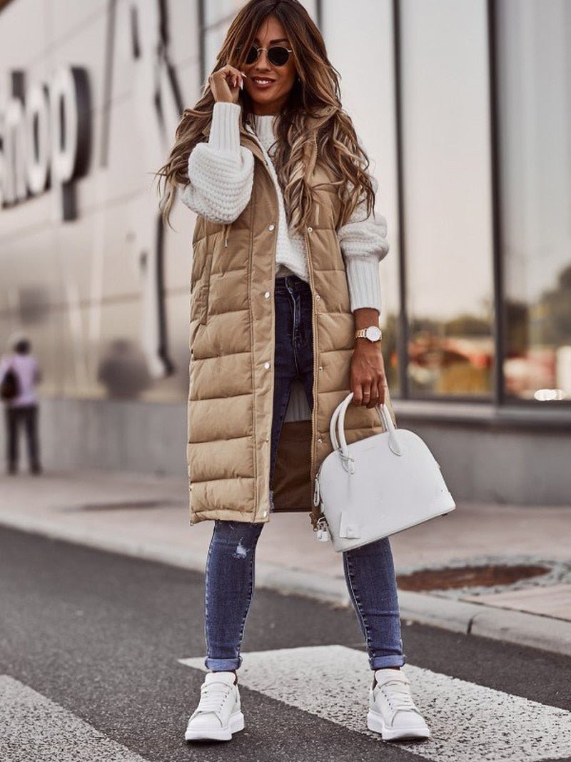 Gilet Long Femme Matelassé Chaud et Polyvalent