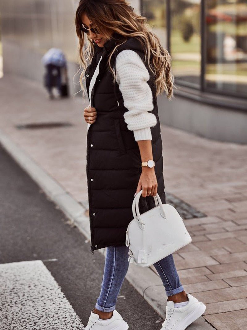 Gilet Long Femme Matelassé Chaud et Polyvalent