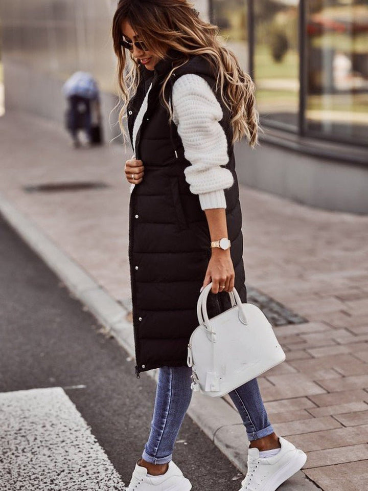 Gilet Long Femme Matelassé Chaud et Polyvalent