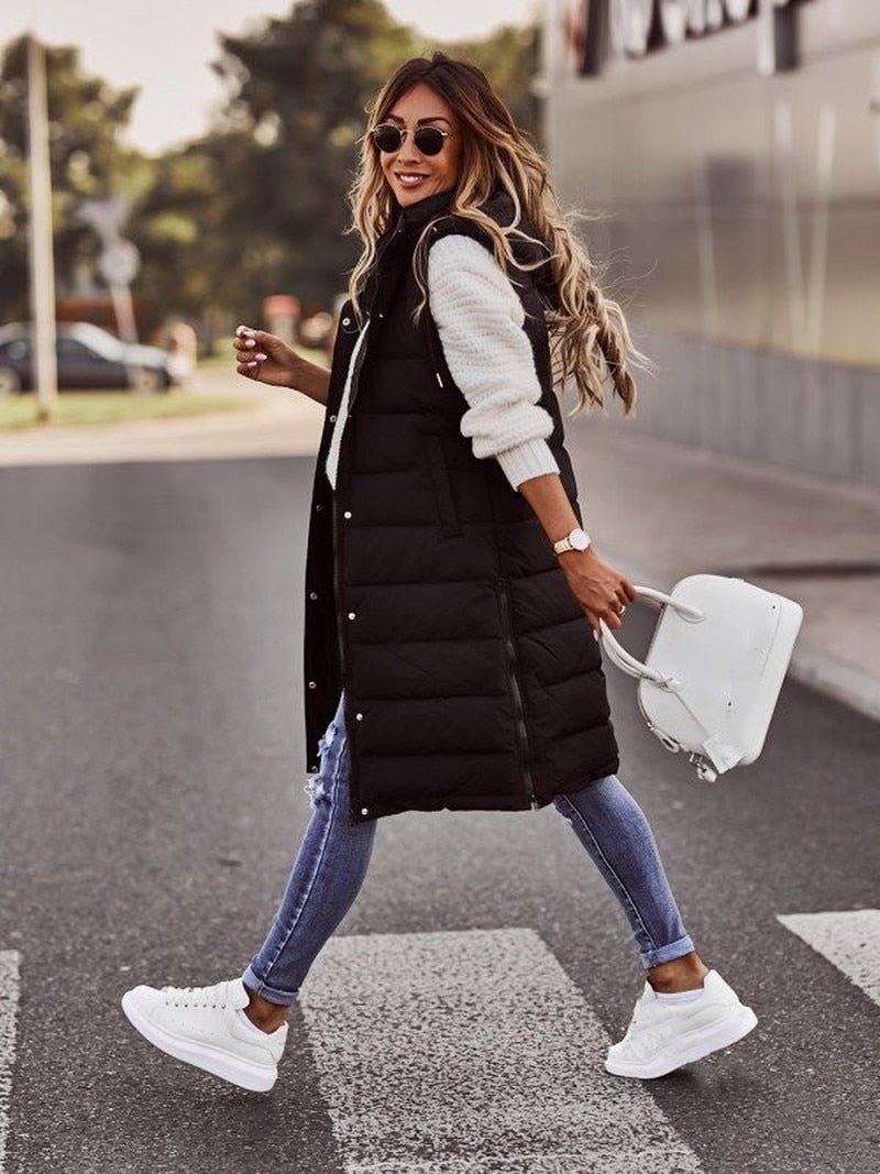 Gilet Long Femme Matelassé Chaud et Polyvalent