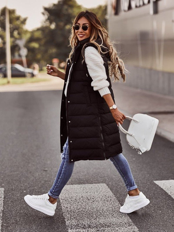 Gilet Long Femme Matelassé Chaud et Polyvalent