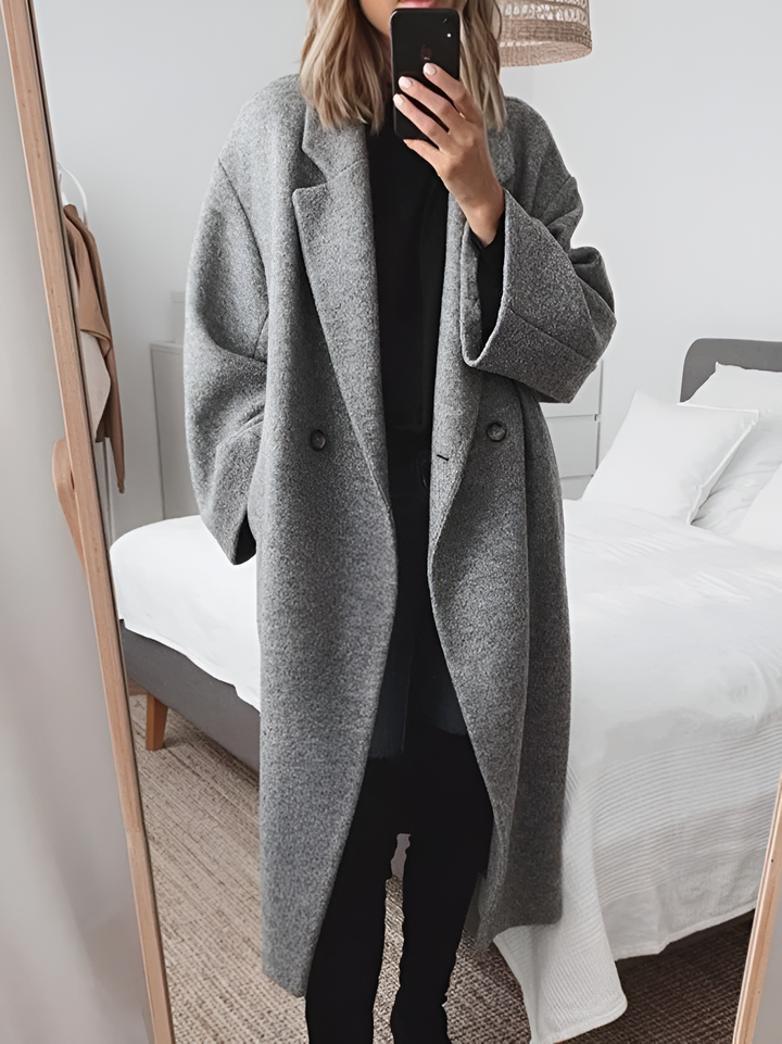 Manteau Oversize Femme à Double Boutonnage Élégant