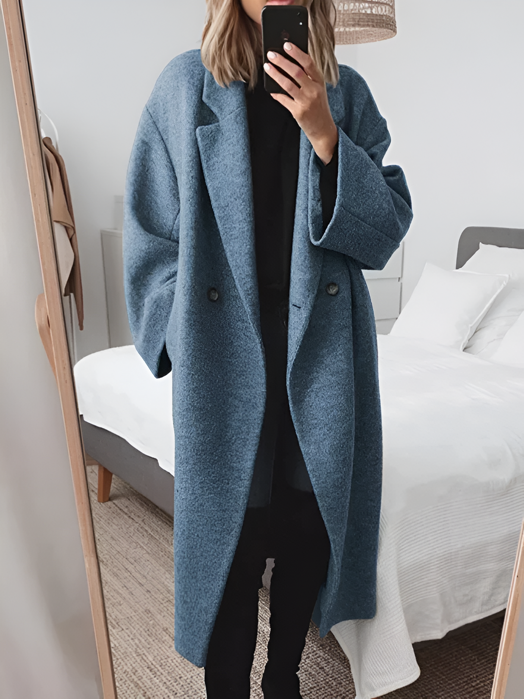 Manteau Oversize Femme à Double Boutonnage Élégant