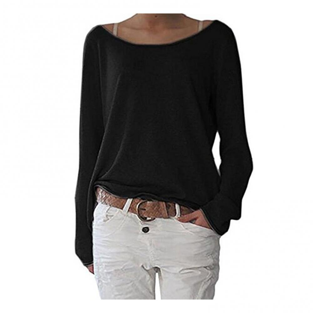 Jersey de cuello redondo para mujer, de punto fino