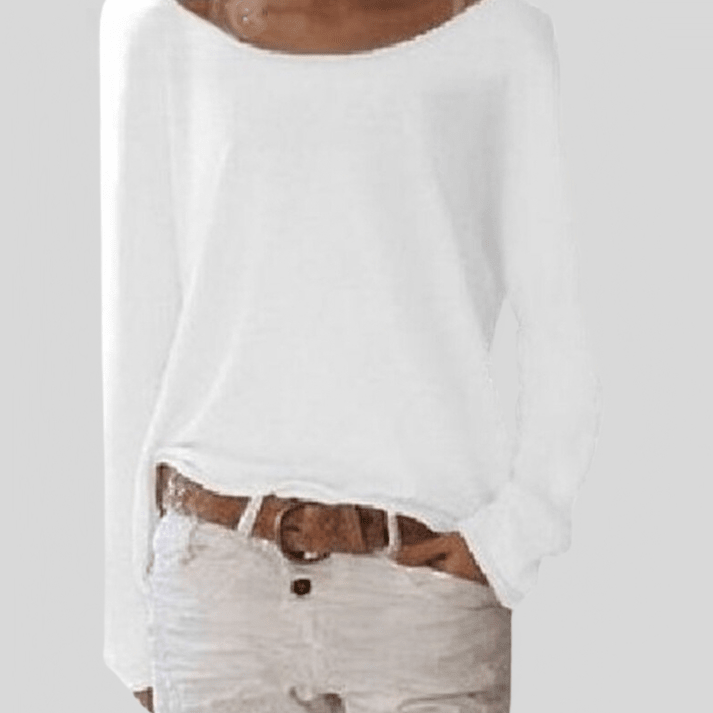 Jersey de cuello redondo para mujer, de punto fino