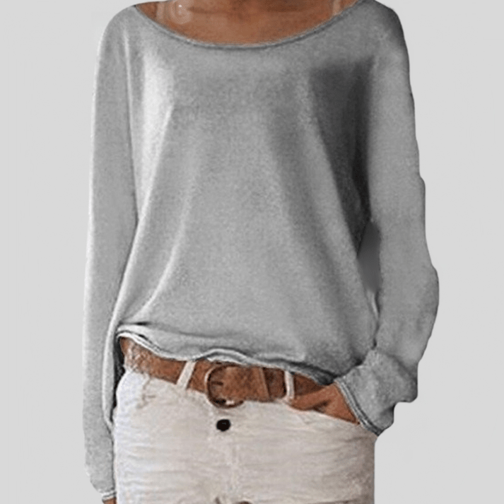 Jersey de cuello redondo para mujer, de punto fino