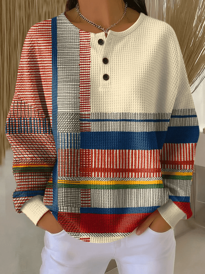 Pull Femme Coloré à Motifs Waffle Femme