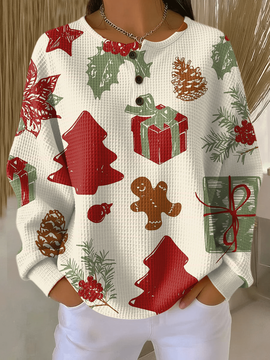 Pull Femme Coloré à Motifs Waffle Femme