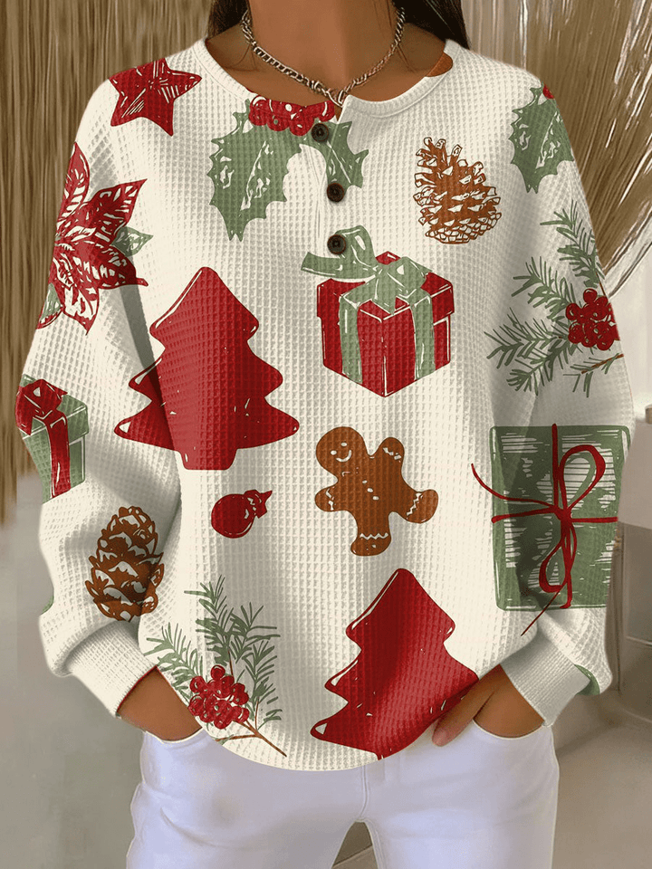 Pull Femme Coloré à Motifs Waffle Femme