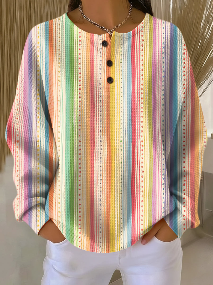 Pull Femme Coloré à Motifs Waffle Femme