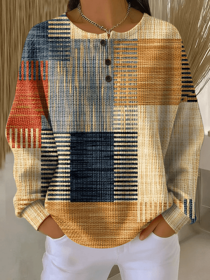 Pull Femme Coloré à Motifs Waffle Femme