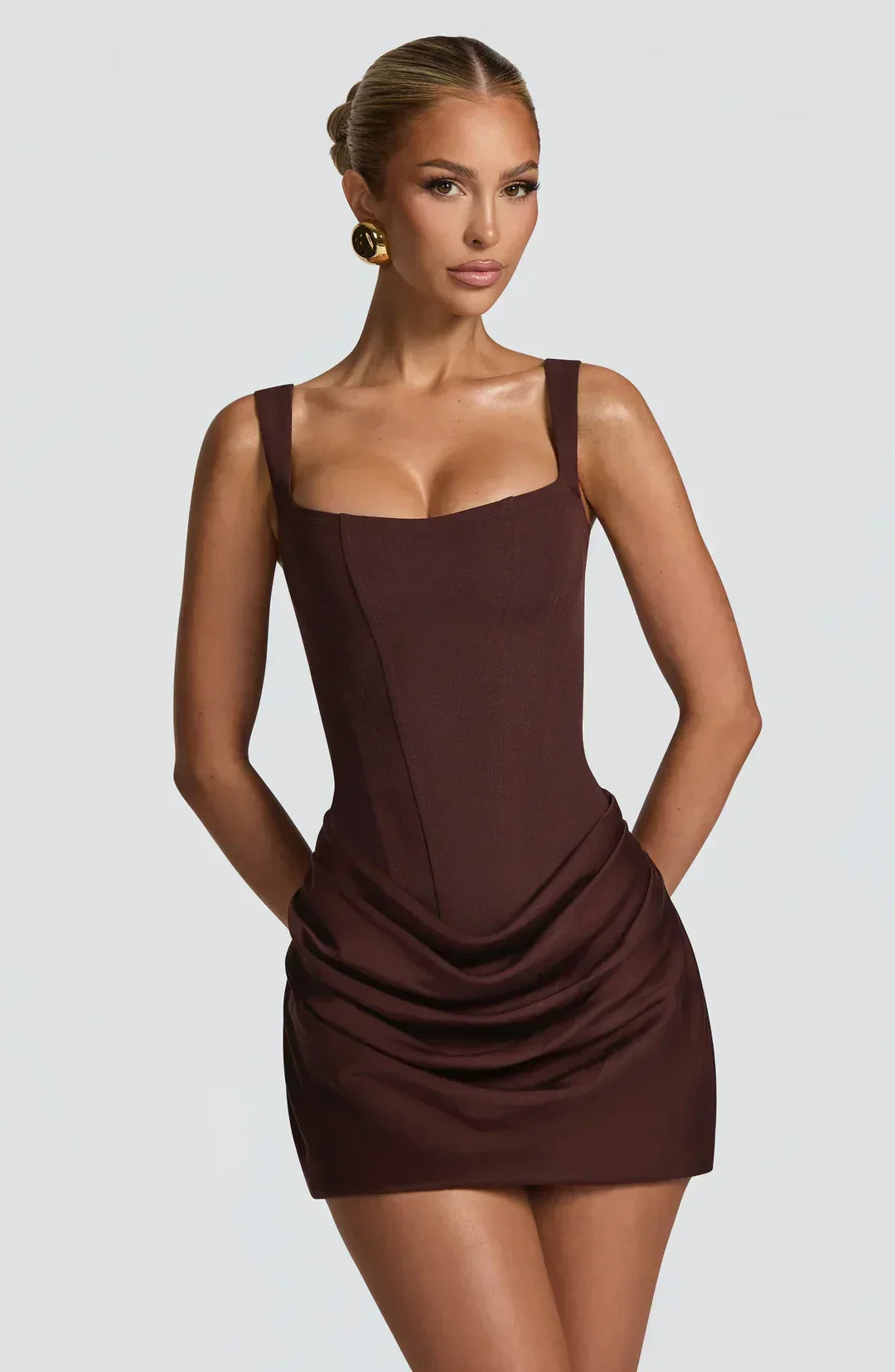 Draped Short Corset Dress for Women
