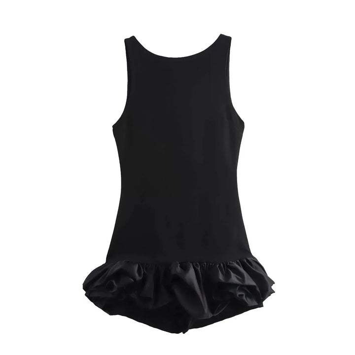 Robe Courte Femme à Volants et Dos Nu Élégant