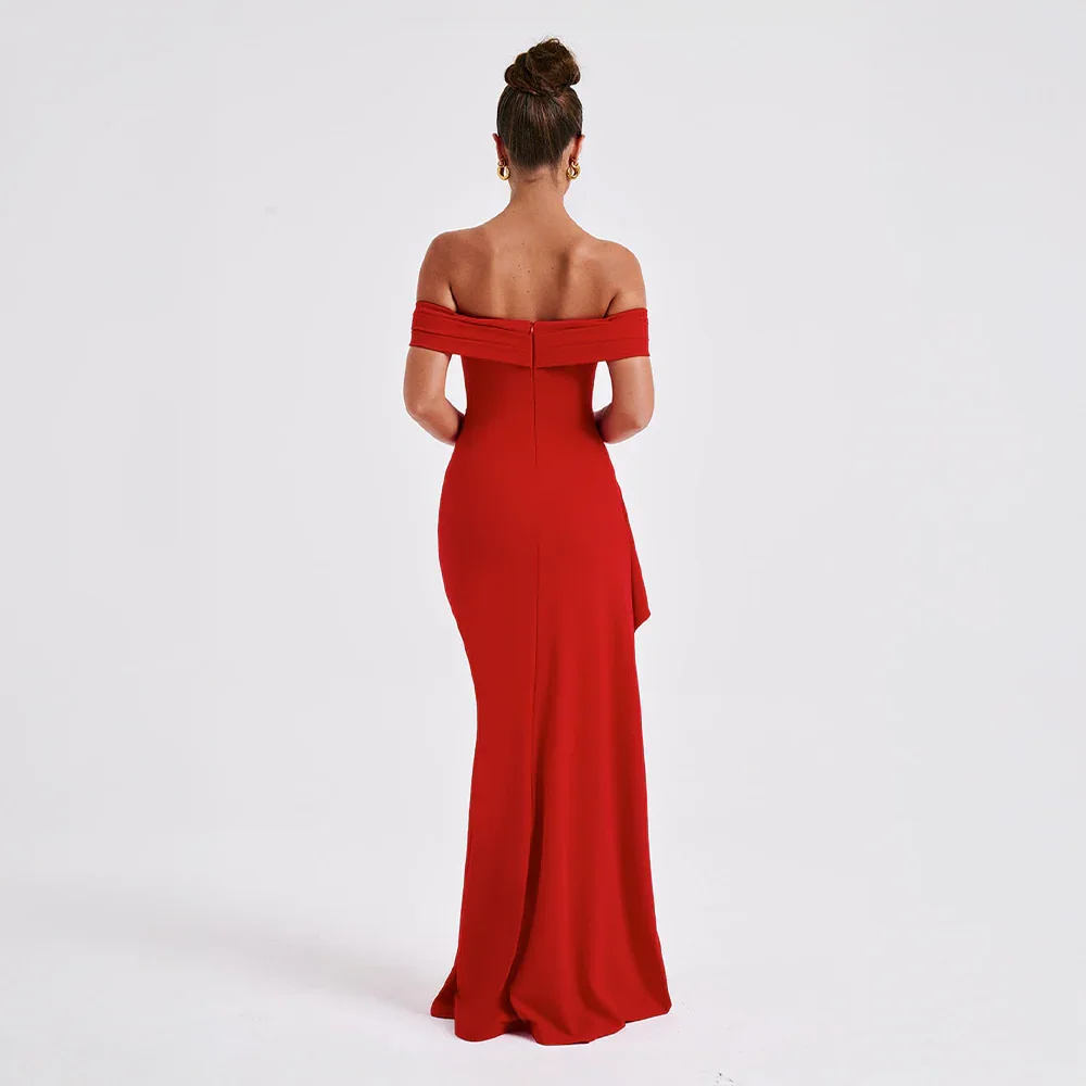 Robe longue épaules dénudées fente pour femme