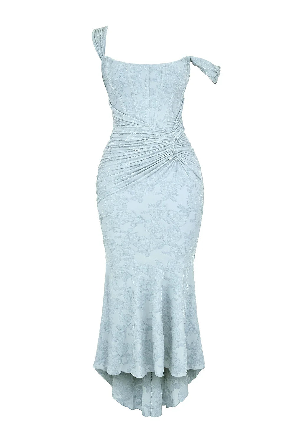 Elegantní midi šaty ve stylu mořské panny na ramínka pro ženy