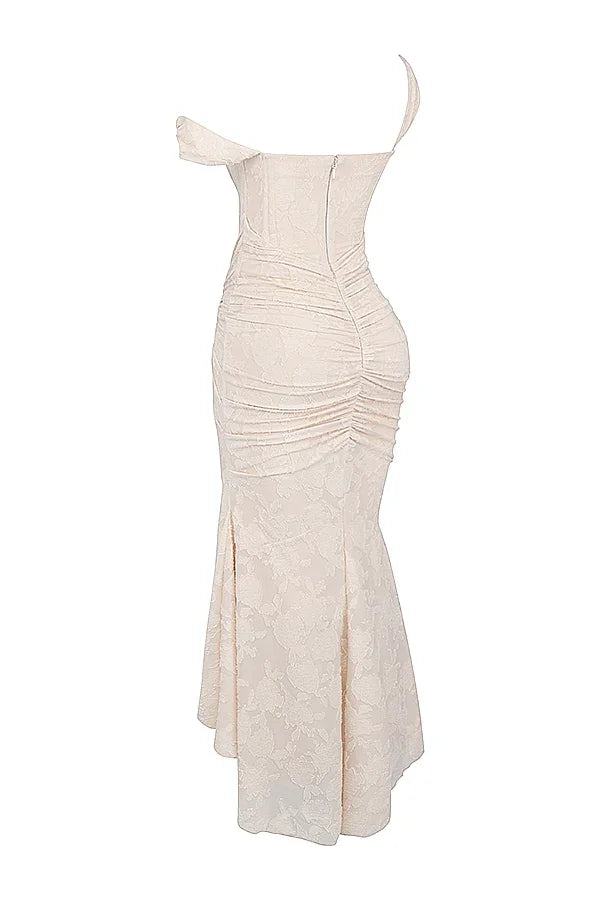 Elegantní midi šaty ve stylu mořské panny na ramínka pro ženy