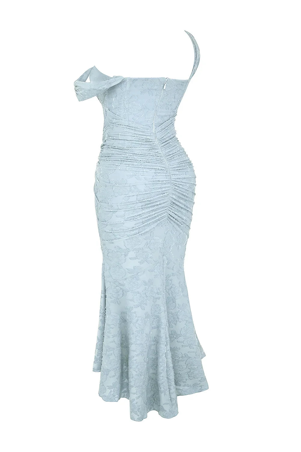 Elegantní midi šaty ve stylu mořské panny na ramínka pro ženy