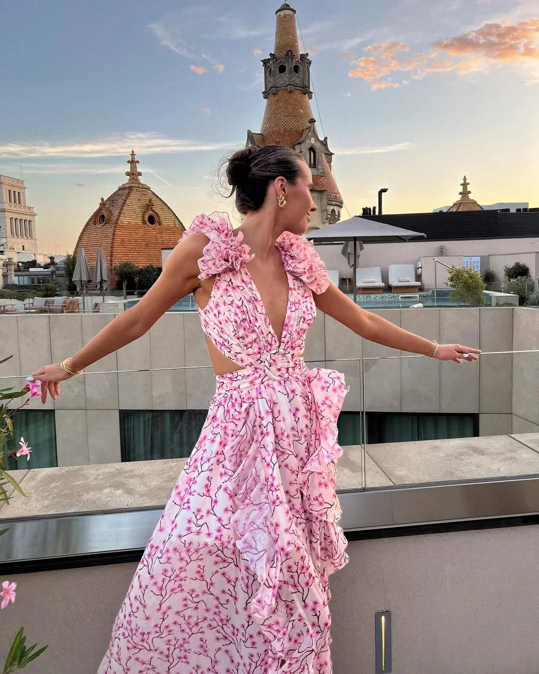 Robe Longue Femme à Épaules Dénudées avec Fente Latérale Élégante