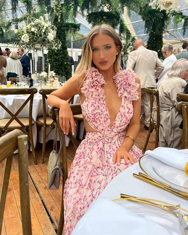 Robe Longue Femme à Épaules Dénudées avec Fente Latérale Élégante