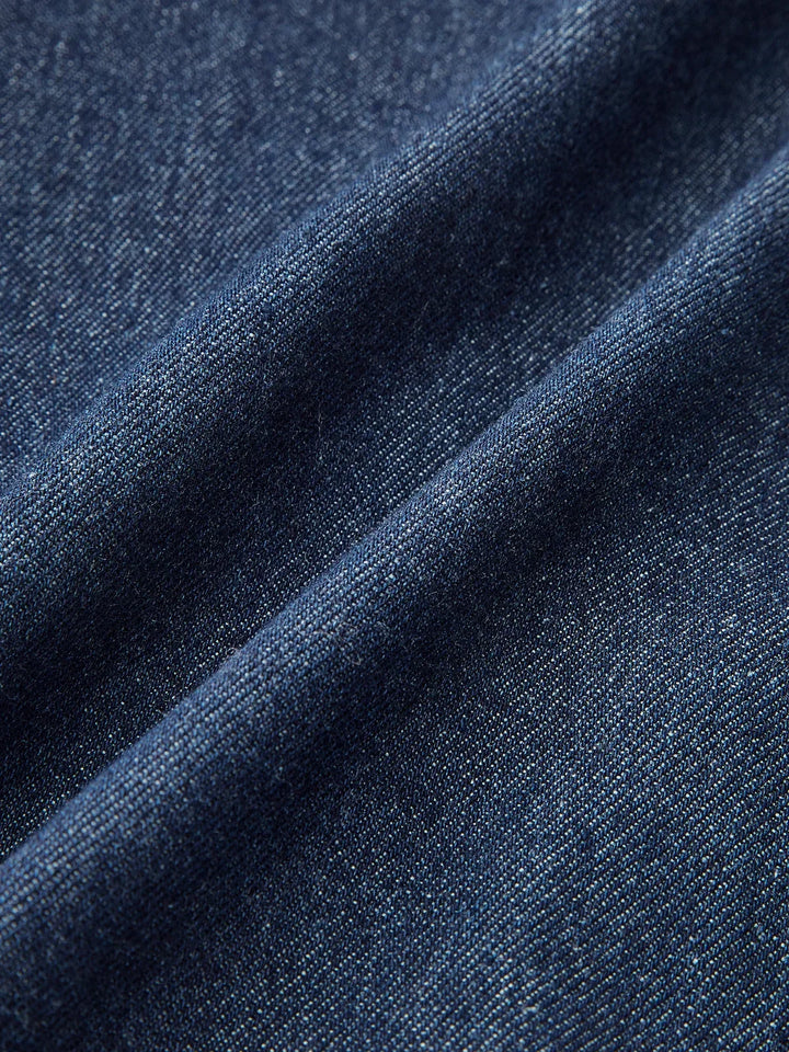 Dámské midi džínové šaty s knoflíky, moderní elegance
