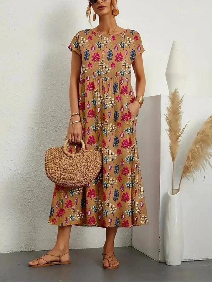 Women's Midi Dress Cotton Floral Print – Marlovale