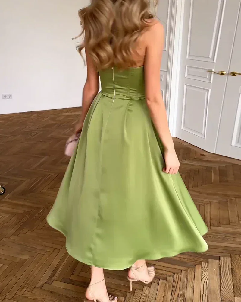 Robe Midi Bustier Évasée Élégante pour Femme