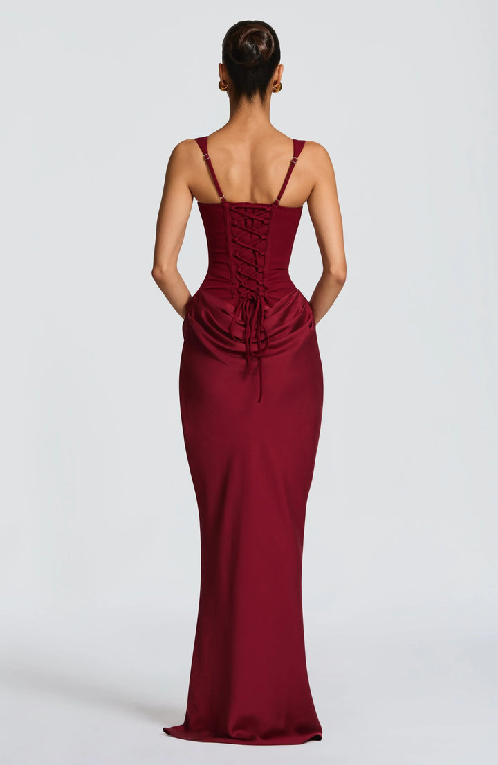Robe longue dos nu moulante pour femme