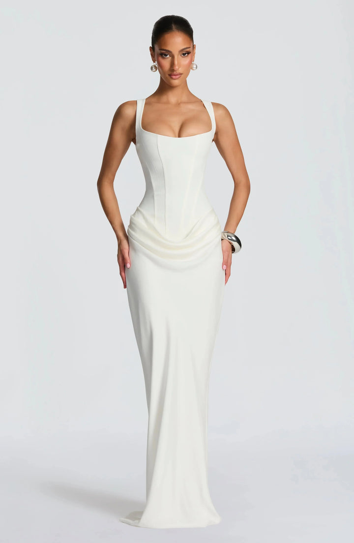 Robe longue dos nu moulante pour femme