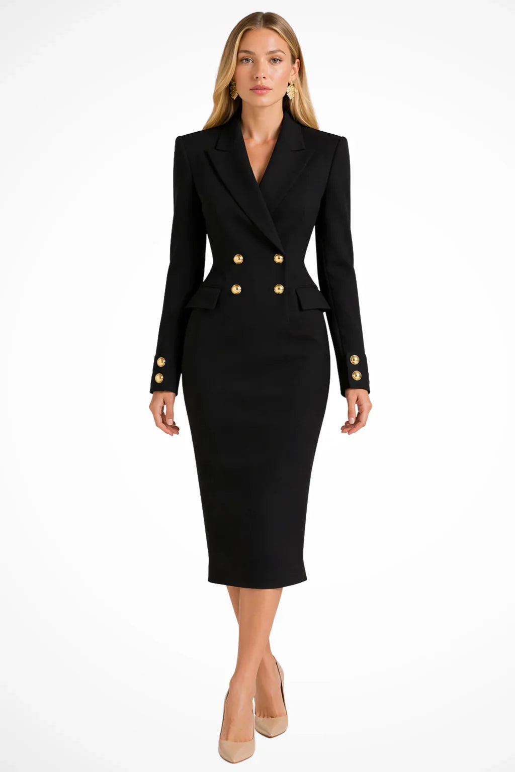 Robe Blazer Moulante Croisée Pour Femme