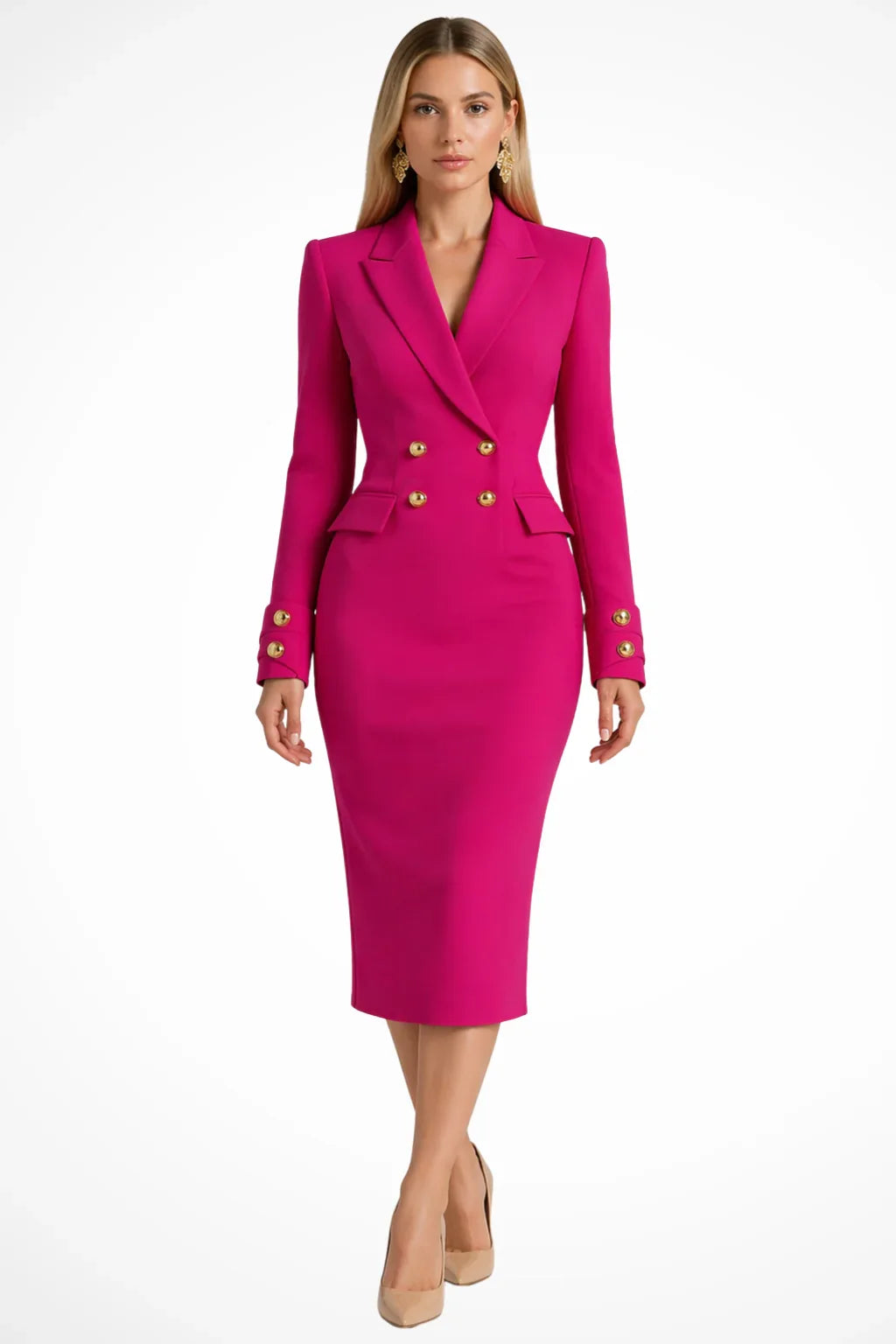 Robe Blazer Moulante Croisée Pour Femme