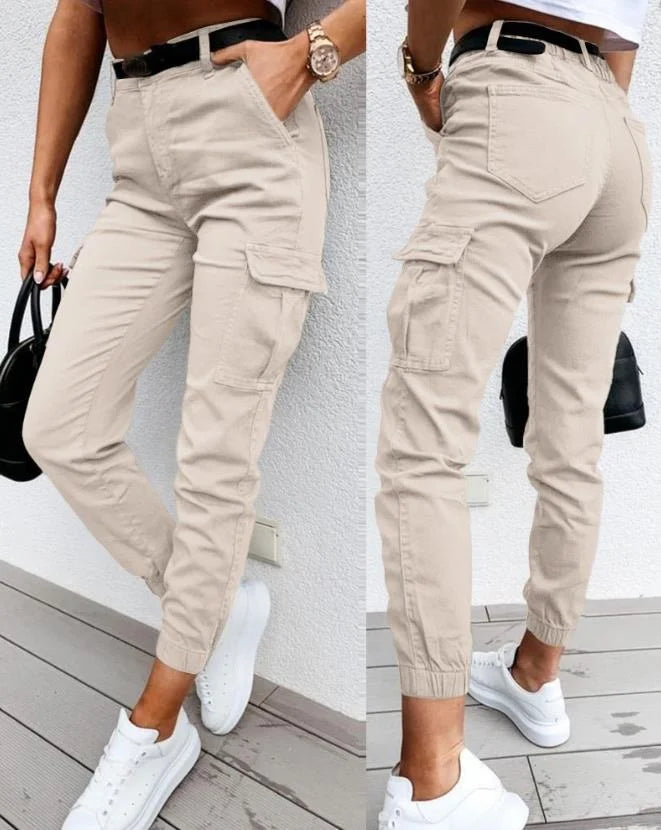 Pantalon Cargo Femme Décontracté à Poches Multiples