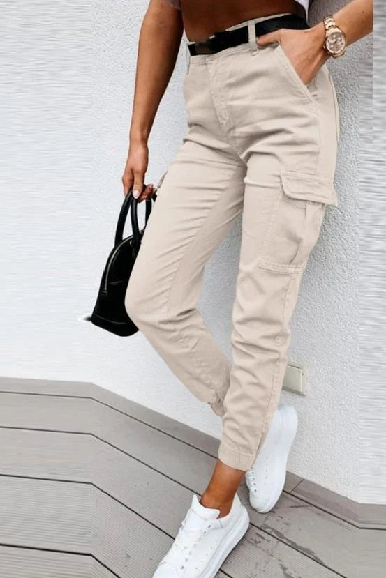 Pantalon Cargo Femme Décontracté à Poches Multiples