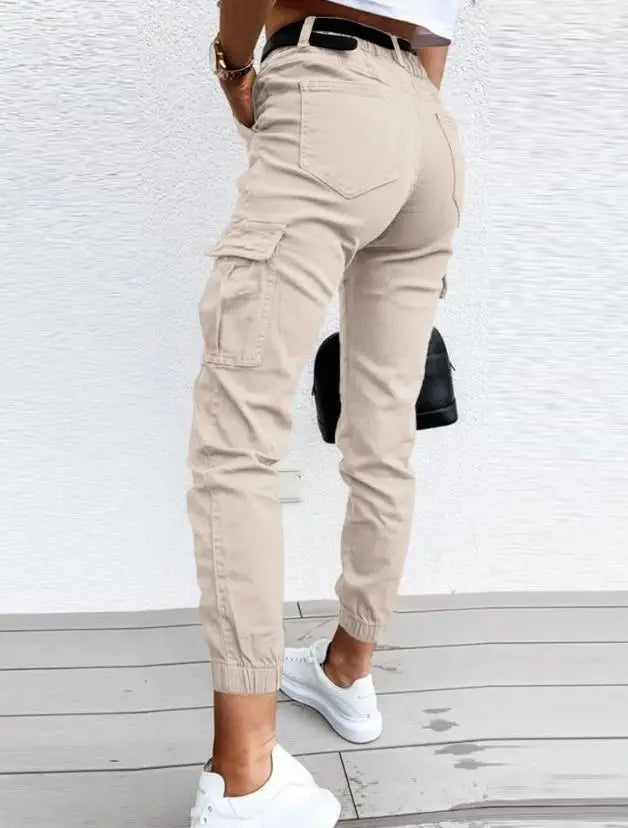 Pantalon Cargo Femme Décontracté à Poches Multiples