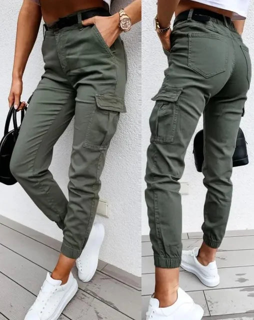Pantalon Cargo Femme Décontracté à Poches Multiples