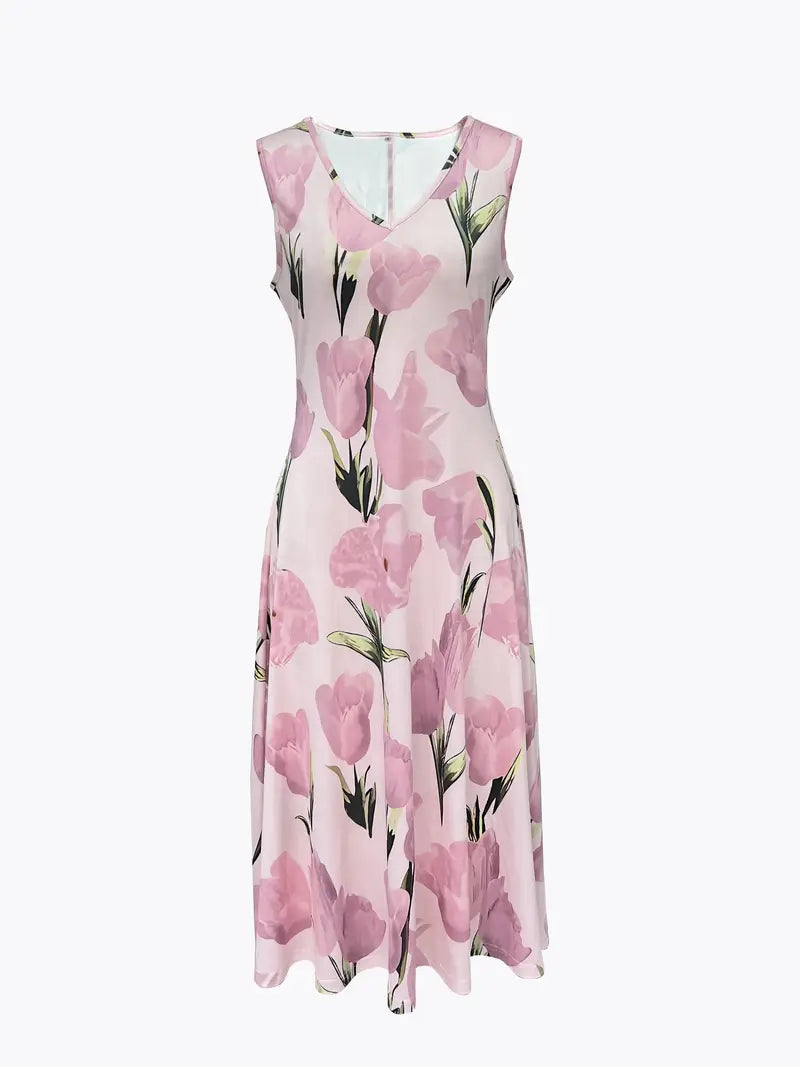 Abito midi rosa da donna con blazer coordinato