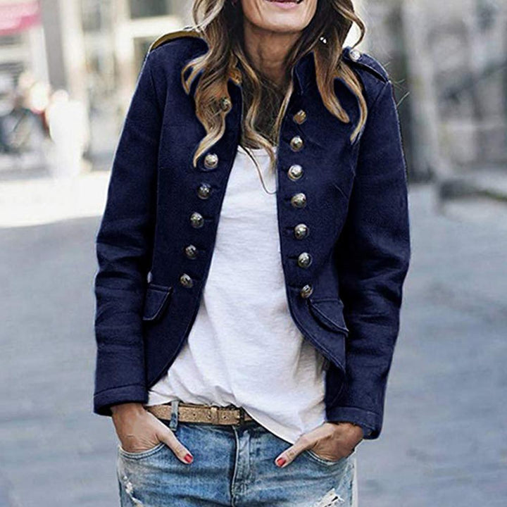 Blazer de mujer de estilo militar con doble botonadura