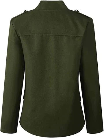 Blazer de mujer de estilo militar con doble botonadura