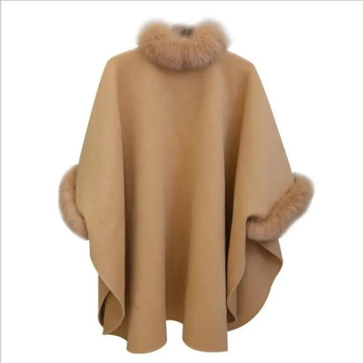 Elegantní dámský plášť se stojáčkem a širokými rukávy