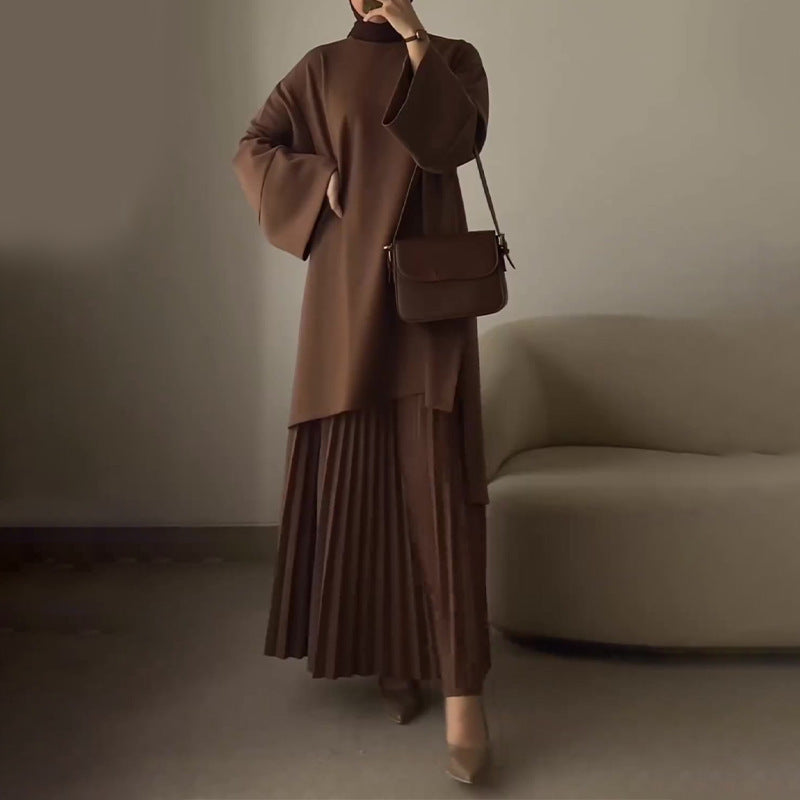 Women's pleated two-piece set