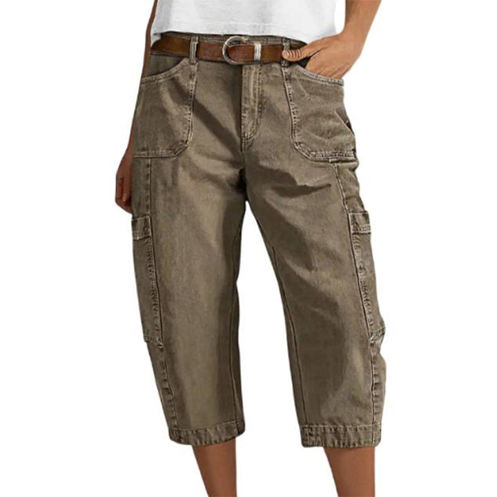 Pantalon Cargo Court Taille Haute Pour Femme