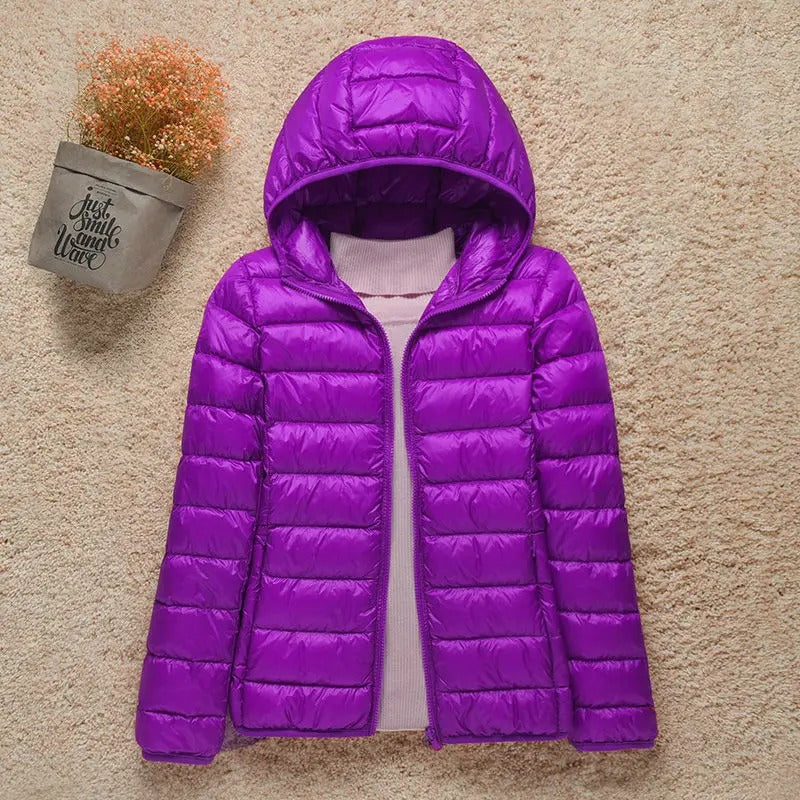Veste Légère Matelassée Femme à Capuche
