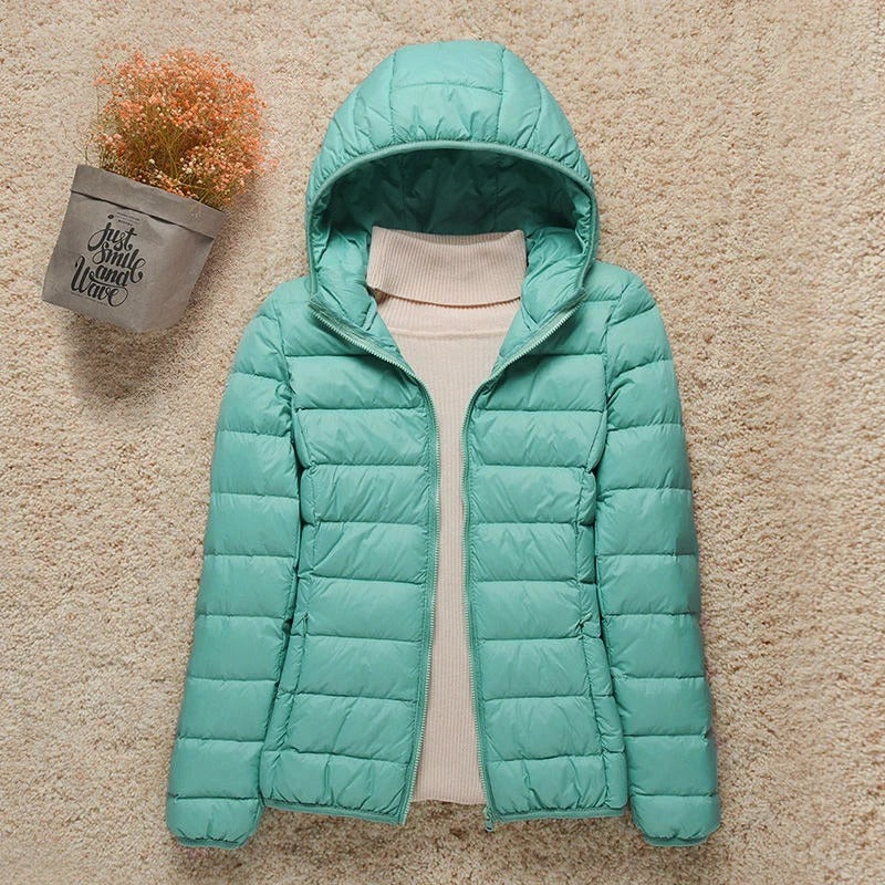 Veste Légère Matelassée Femme à Capuche