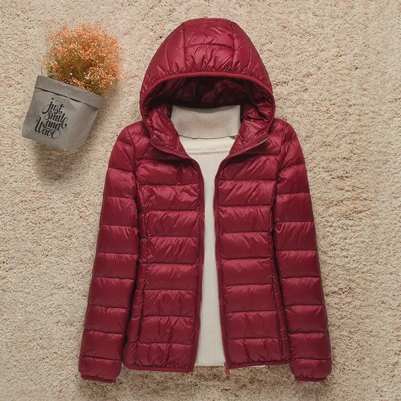 Veste Légère Matelassée Femme à Capuche