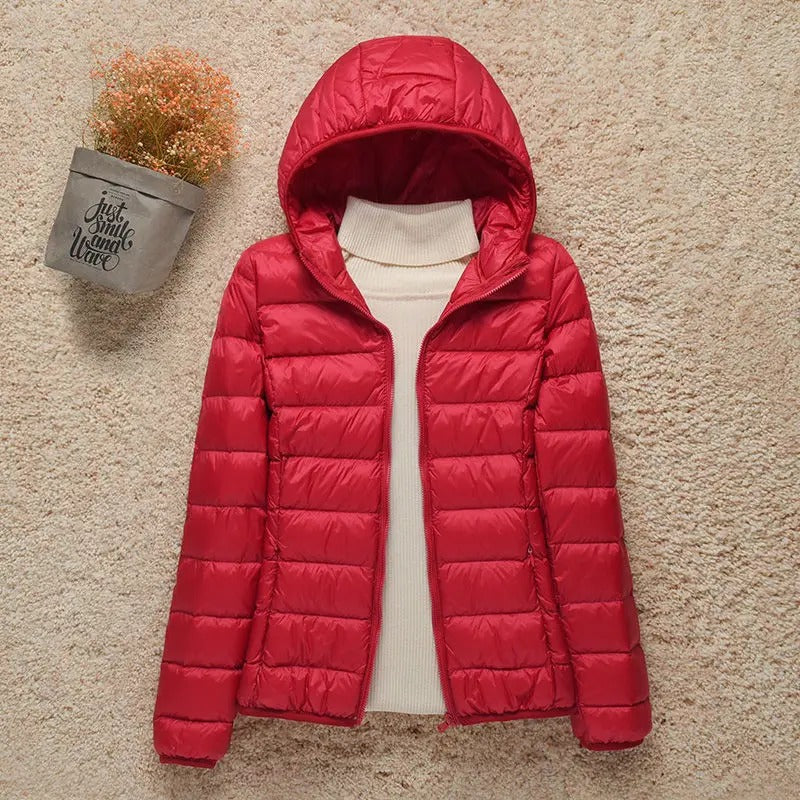 Veste Légère Matelassée Femme à Capuche