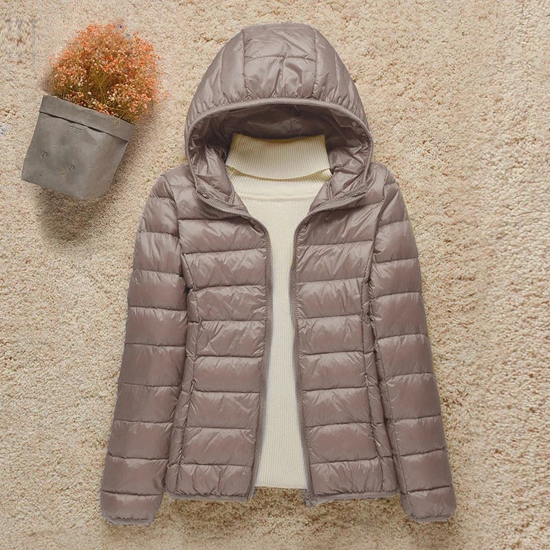 Veste Légère Matelassée Femme à Capuche