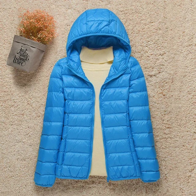 Veste Légère Matelassée Femme à Capuche