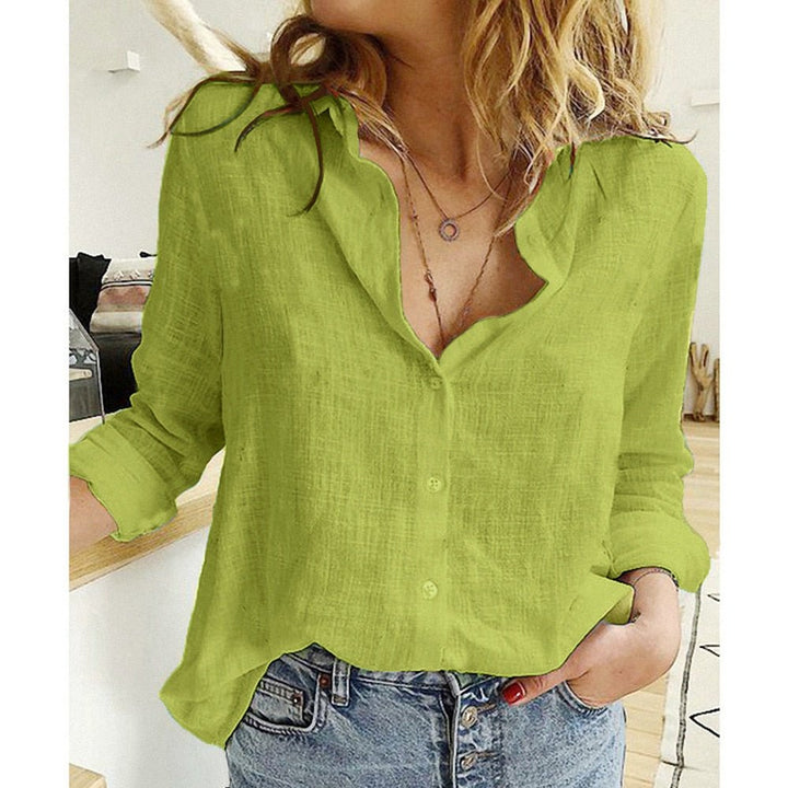 Blouse Femme Décontractée à Col Ouvert
