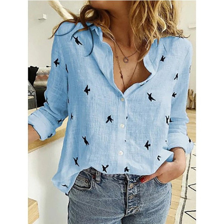 Blouse Femme Décontractée à Col Ouvert